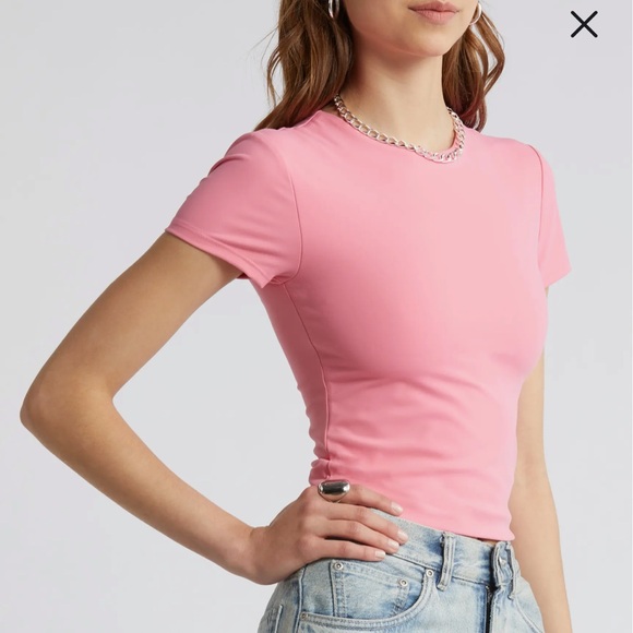 Open Edit Smooth Edit Short Sleeve Top - Picture 4 of 9